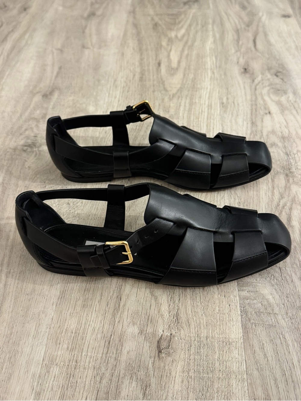 Emme Parsons Ernest Sandal Black Leather  Calf Skin Size 40 US 9.5 EUC